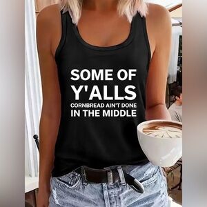 Black Graphic Tank Top